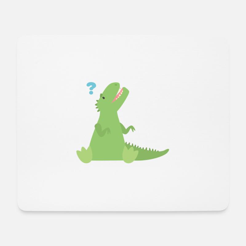 T Rex Fragezeichen - Mousepad (Querformat) - Weiß