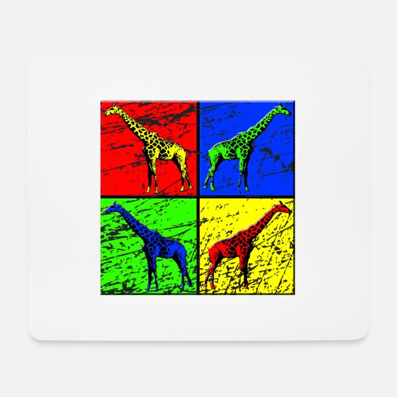 Giraffe - Mousepad (Querformat) - Weiß