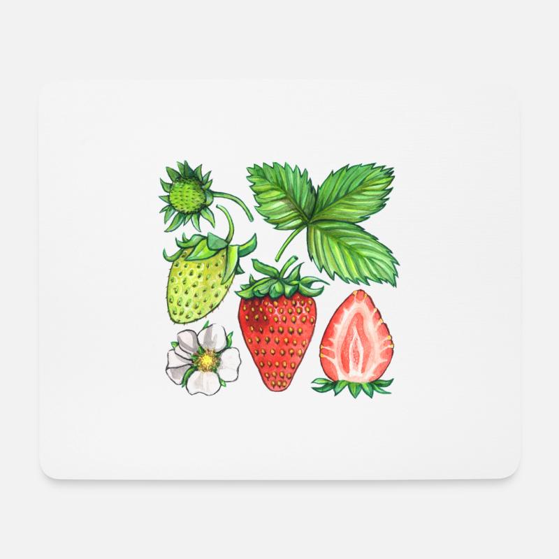 Erdbeeren - Mousepad (Querformat) - Weiß