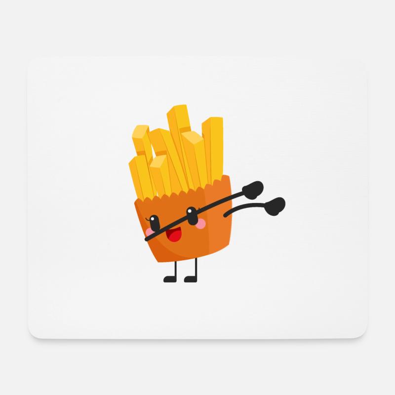 Dabbing Pommes - Geschenk Idee - Mousepad (Querformat) - Weiß
