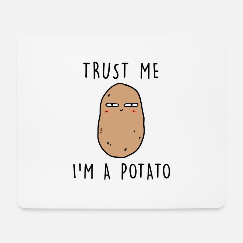TRUST ME AT A POTATO - Mouse Pad (horizontal) - white