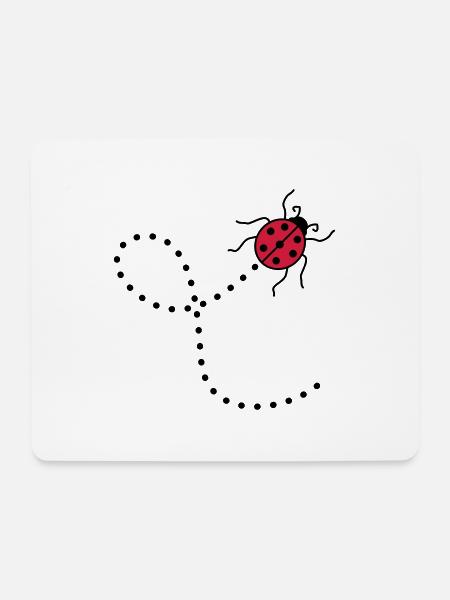 line dashed path path ladybug small sues - Mouse Pad (horizontal) - white