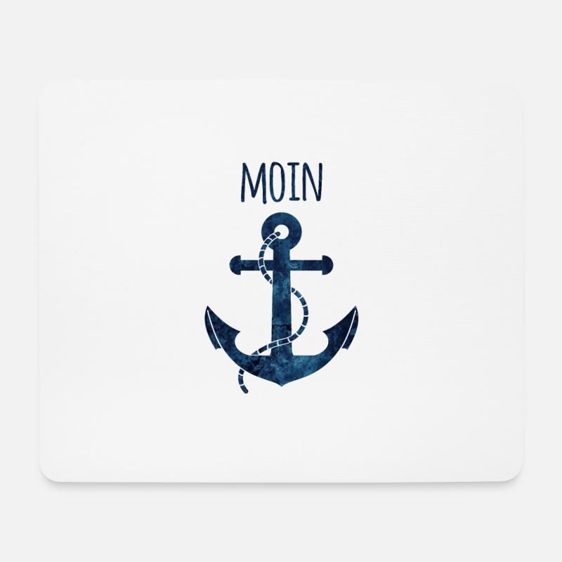 Anker Moin blau - Mousepad (Querformat) - Weiß