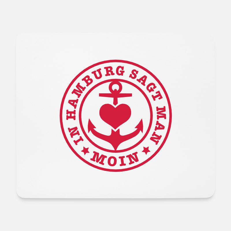 In Hamburg sagt man Moin / Anker 1c - Mousepad (Querformat) - Weiß