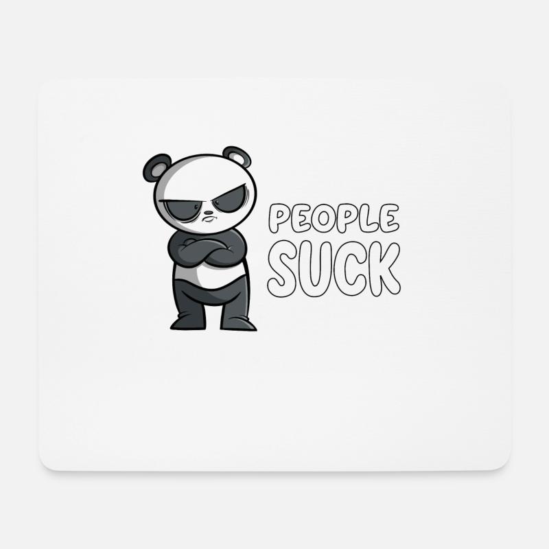People Suck - Panda - Mousepad (Querformat) - Weiß