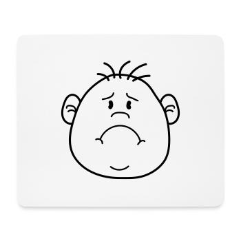 face head sad cry howl traenen ungluec - Mouse Pad (horizontal) - white - Front