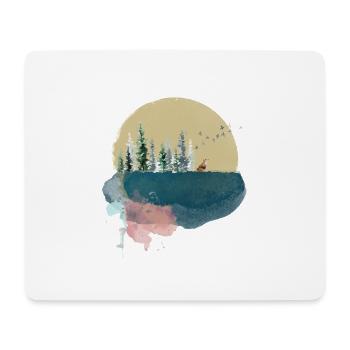 Watercolour forest on the moon! - Mouse Pad (horizontal) - white - Front