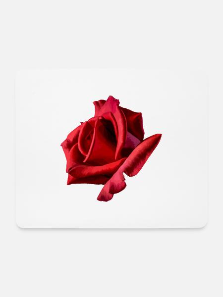 Rote Rose - Mousepad (Querformat) - Weiß