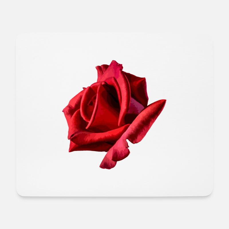 Rote Rose - Mousepad (Querformat) - Weiß