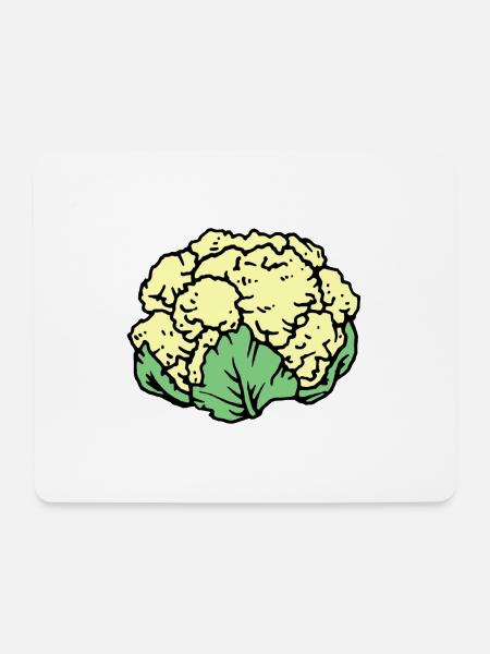 Blumenkohl - Mousepad (Querformat) - Weiß