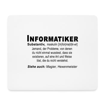 Informatiker lustige Definition Student Nerd Shirt - Mousepad (Querformat) - Weiß - Vorne