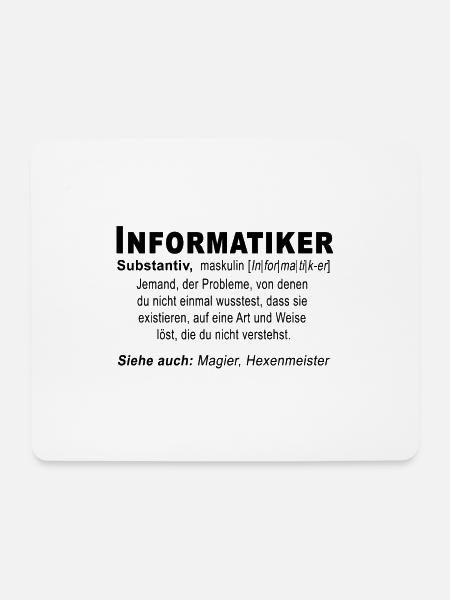Informatiker lustige Definition Student Nerd Shirt - Mousepad (Querformat) - Weiß