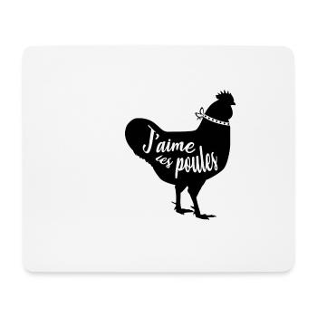 J'aime les poules - Tapis de souris (format paysage) - blanc - Devant