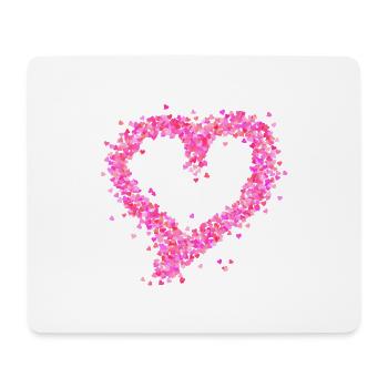 Coeur rose - Tapis de souris (format paysage) - blanc - Devant