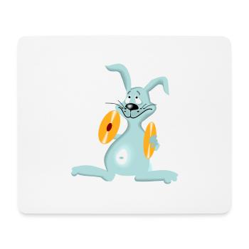 Hase häschen musik becken kinder geschenkidee - Mousepad (Querformat) - Weiß - Vorne