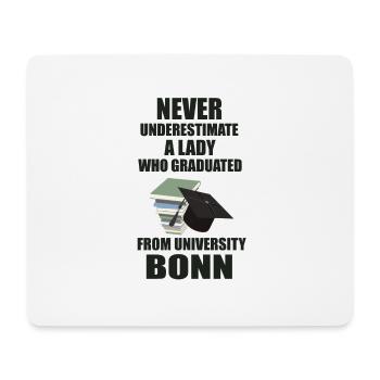 Never Underestimate a Lady - University Bonn - Mouse Pad (horizontal) - white - Front