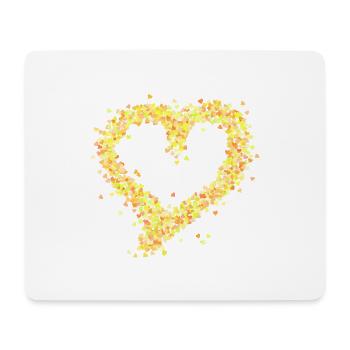 Heart yellow - Mouse Pad (horizontal) - white - Front