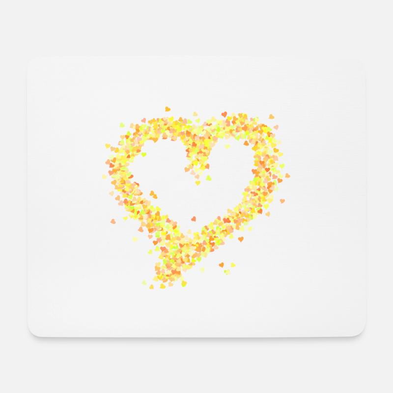 Herz gelb - Mousepad (Querformat) - Weiß