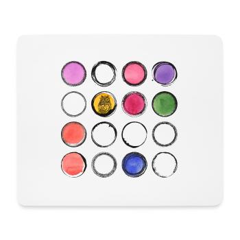 colorful owl pattern circle - Mouse Pad (horizontal) - white - Front
