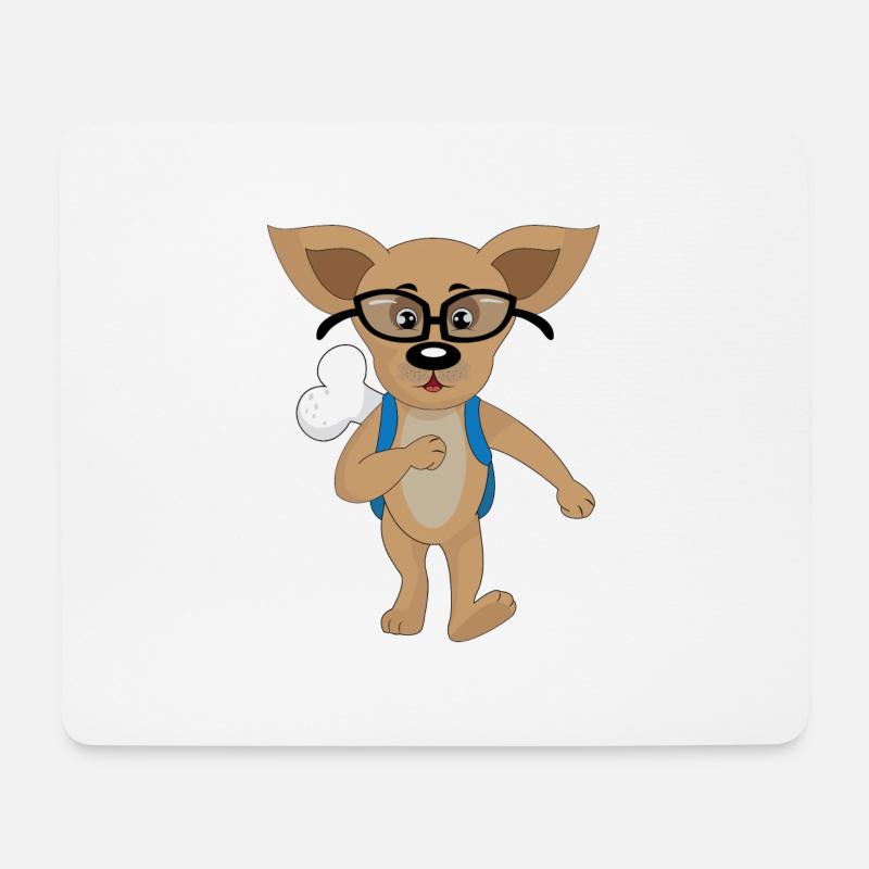 Schulhund - Mousepad (Querformat) - Weiß