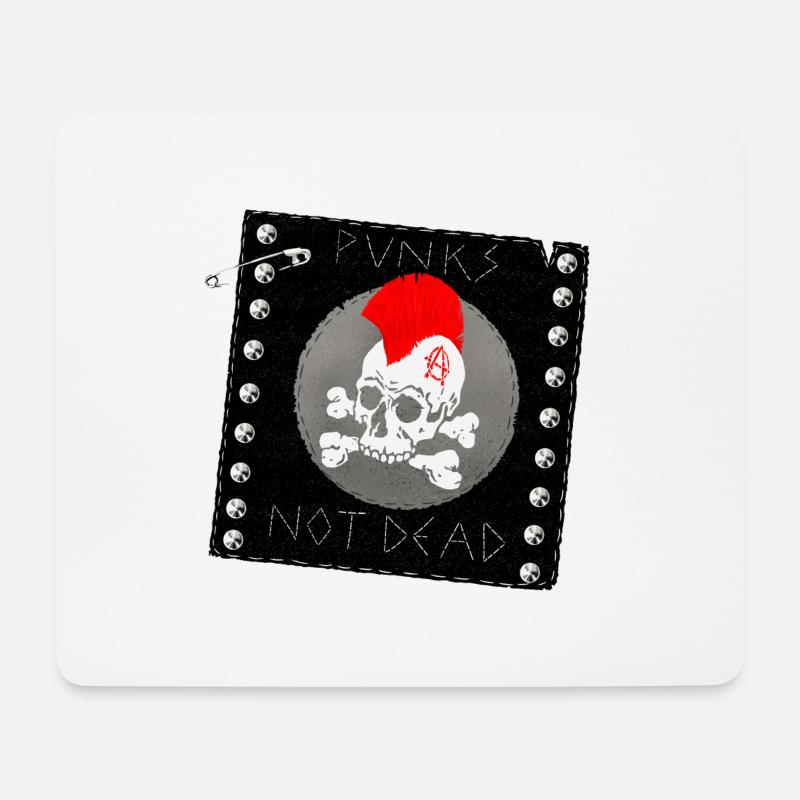 punks not dead patch - Mousepad (Querformat) - Weiß
