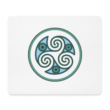 Spirale celtique trisque en vert bleu - Tapis de souris (format paysage) - blanc - Devant