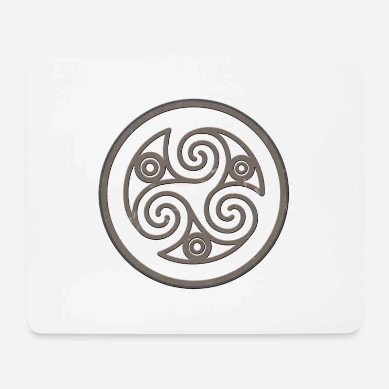 Triskele Celtic spiral brown - Mouse Pad (horizontal) - white