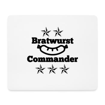 Bratwurst Commander mit Bratwurst und Sterne - Mousepad (Querformat) - Weiß - Vorne