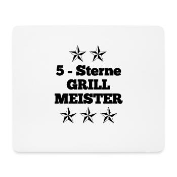 5 Sterne Grillmeister und Sterne in schwarz - Mousepad (Querformat) - Weiß - Vorne