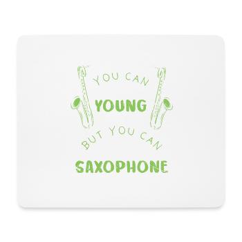 Lustig Saxophon Jazzinstrument Saxo Geschenk - Mousepad (Querformat) - Weiß - Vorne