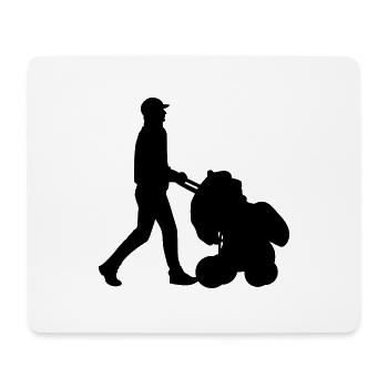Vater Baby Kinderwagen - Mousepad (Querformat) - Weiß - Vorne