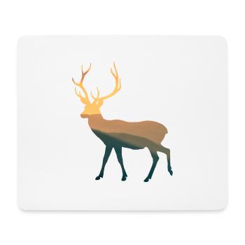 cerf - Tapis de souris (format paysage) - blanc - Devant