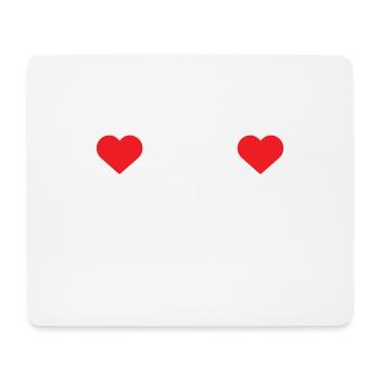 Herzen Nippelhöhe - Mousepad (Querformat) - Weiß - Vorne