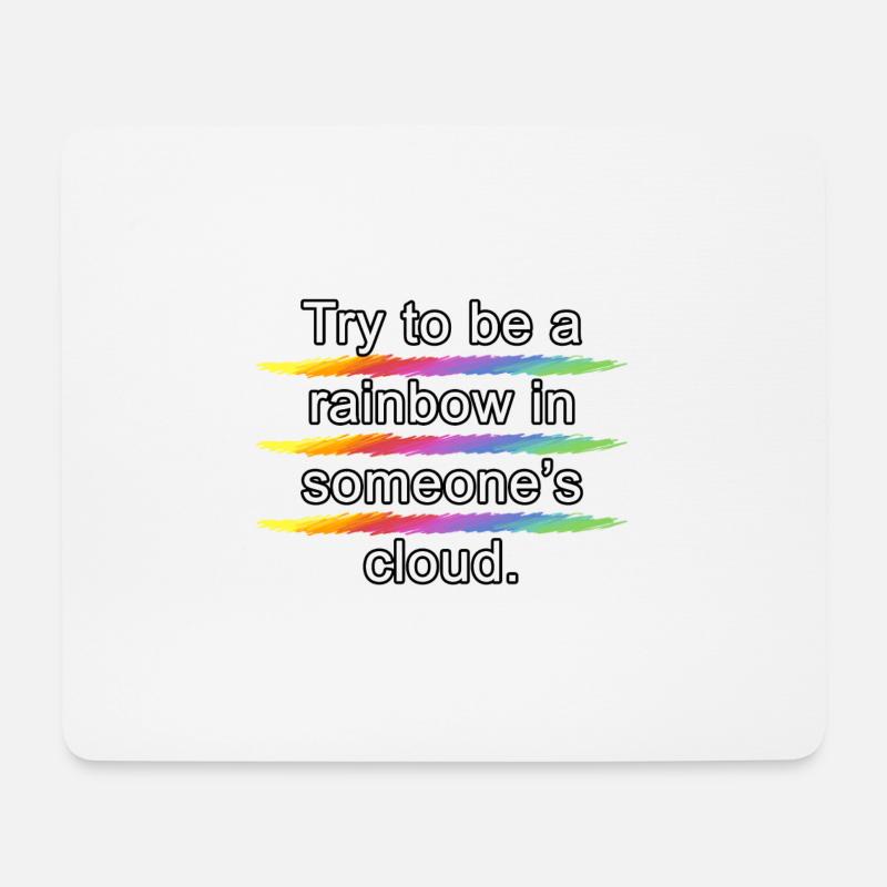 Regenbogen - Mousepad (Querformat) - Weiß