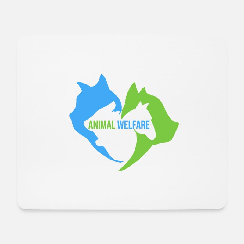 Animal Welfare Katze Hund Pferd Kaninchen - Mousepad (Querformat) - Weiß