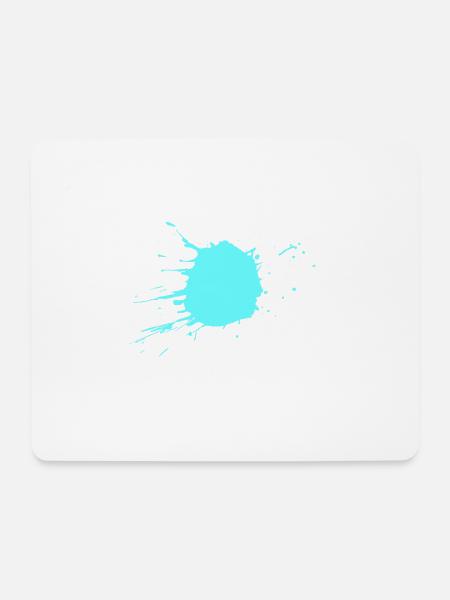 Farbklecks Türkis - Mousepad (Querformat) - Weiß