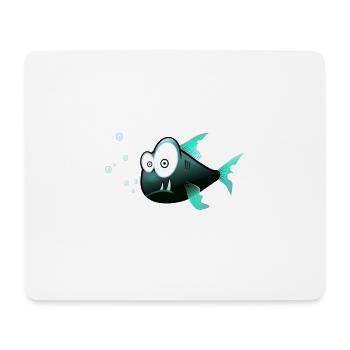 poisson - Tapis de souris (format paysage) - blanc - Devant