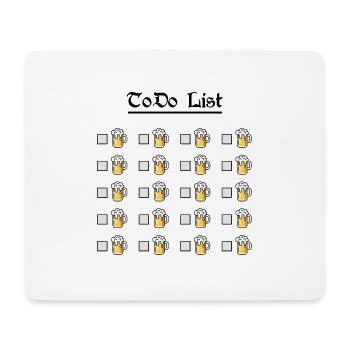 ToDo Liste Bierkrug Checkliste lustig - Mousepad (Querformat) - Weiß - Vorne