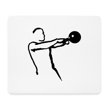 Kettlebell Swing groß - Mousepad (Querformat) - Weiß - Vorne