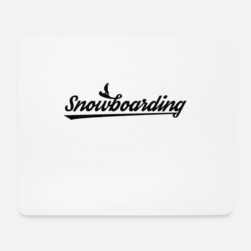 Snowboard Snowboard Snowboard - Tapis de souris (format paysage) - blanc