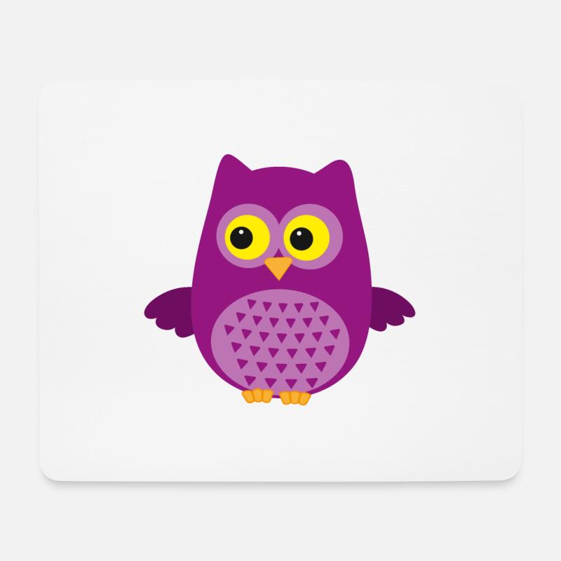 Eule - Mousepad (Querformat) - Weiß
