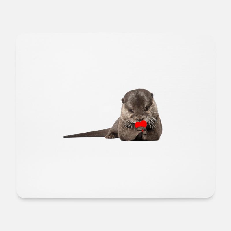 Otterliebe Geschenk Idee - Mousepad (Querformat) - Weiß