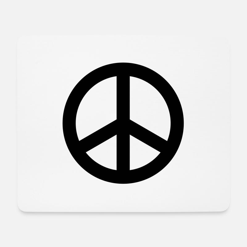 Peace Sign Hippie - Mousepad (Querformat) - Weiß