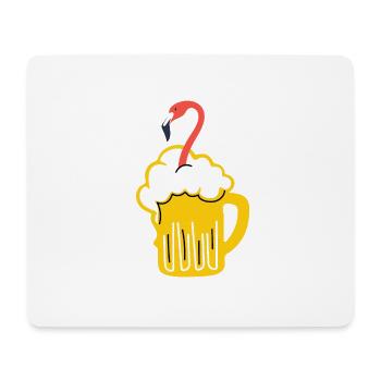 Flamingo beer glass beer gift pink beer mug - Mouse Pad (horizontal) - white - Front