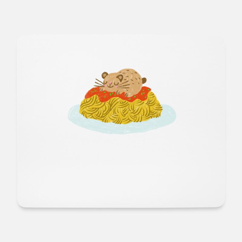 Spaghetti hamster - Mouse Pad (horizontal) - white