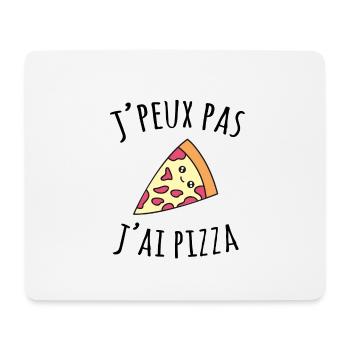 Je peux pas j'ai pizza - Tapis de souris (format paysage) - blanc - Devant