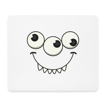 Monster halloween gift eyes children cartoon - Mouse Pad (horizontal) - white - Front
