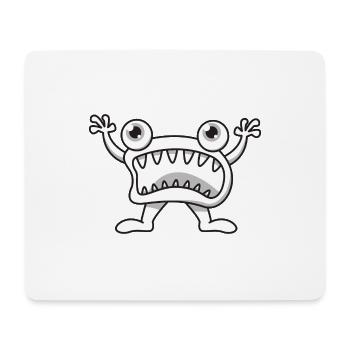 Monster halloween gift mouth teeth cartoon - Mouse Pad (horizontal) - white - Front