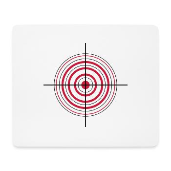 Fadenkreuz und Zielscheibe - Mousepad (Querformat) - Weiß - Vorne