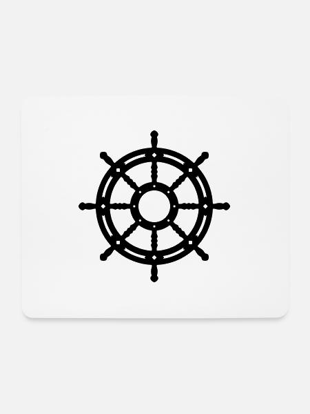 Schiffsrad - Mousepad (Querformat) - Weiß